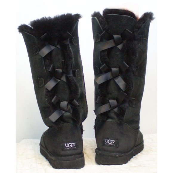 UGG Bailey Bow II 2 Winter Woman Size 9 Lace Up Slip on Knee High Tall 1007308 - Picture 4 of 13